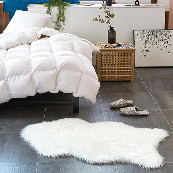Lammfell Kunstfell Teppich Vorleger | Weiss - Schaffell